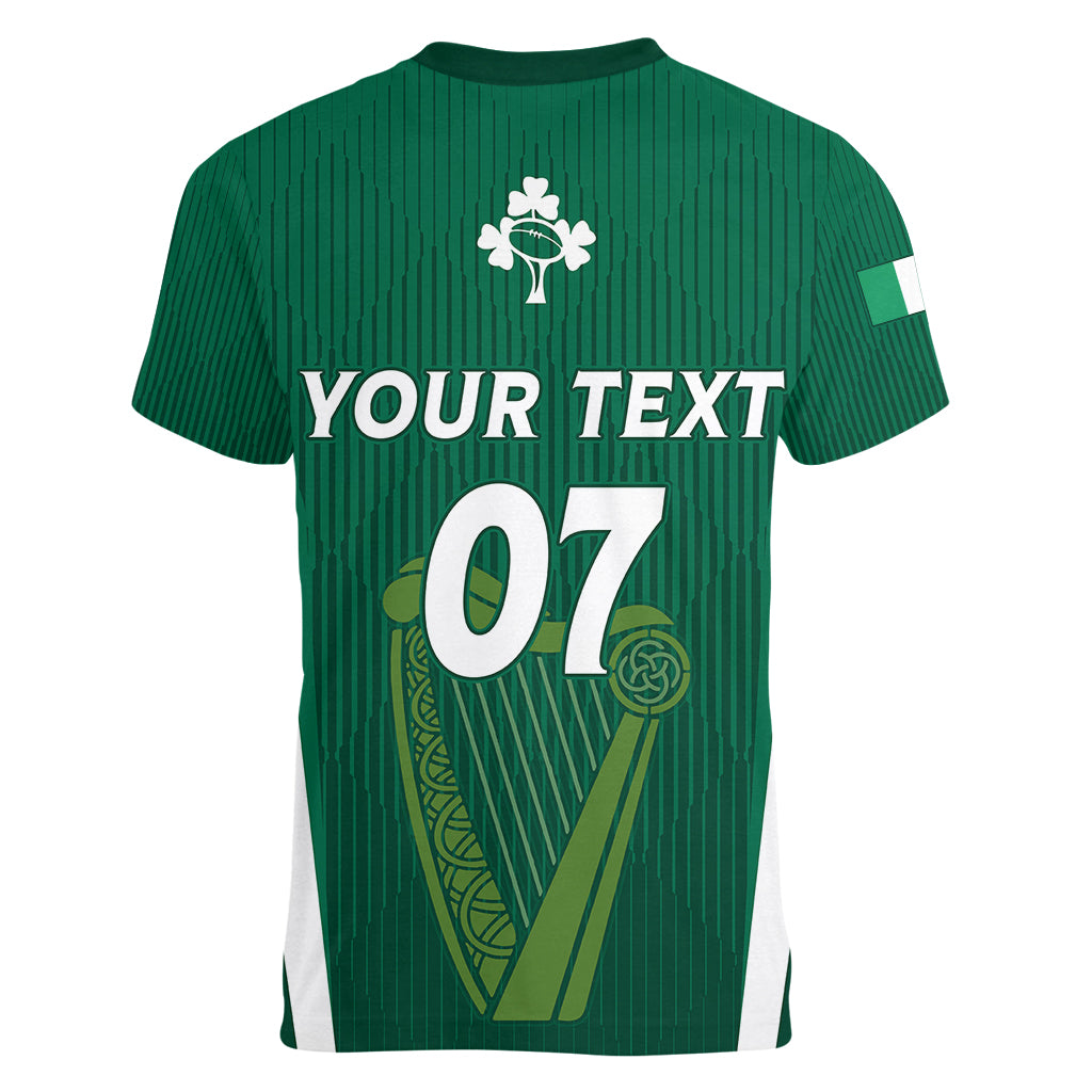 Personalised Ireland Rugby Women V Neck T Shirt World Cup 2023 GO Shamrocks - Wonder Print Shop