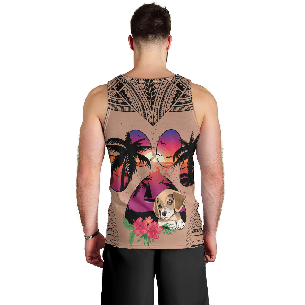 polynesian-men-tank-top-dog-lover-with-beagle-sunset-at-the-beach-brown-ver