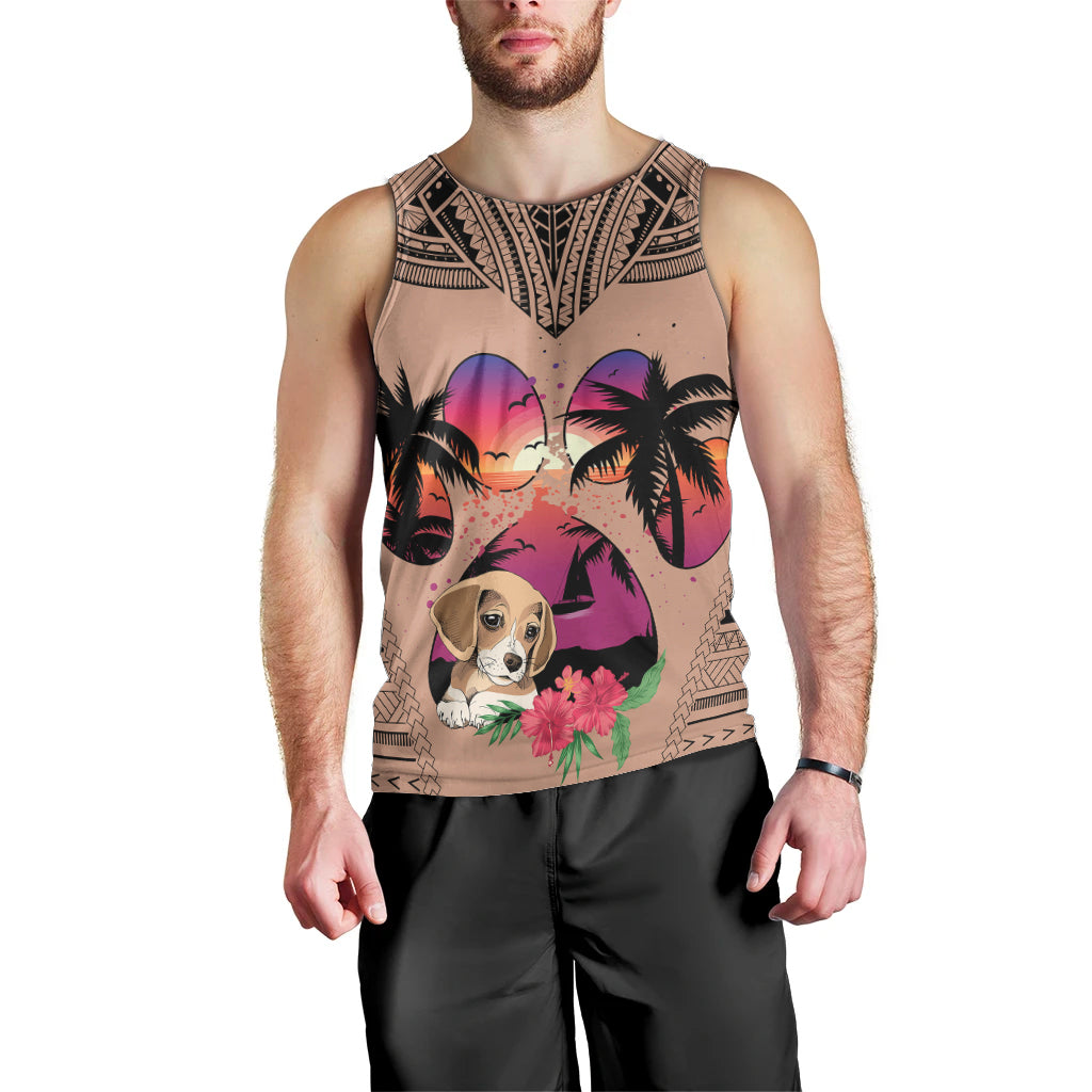 polynesian-men-tank-top-dog-lover-with-beagle-sunset-at-the-beach-brown-ver