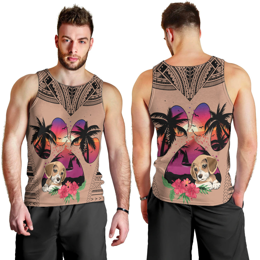 polynesian-men-tank-top-dog-lover-with-beagle-sunset-at-the-beach-brown-ver