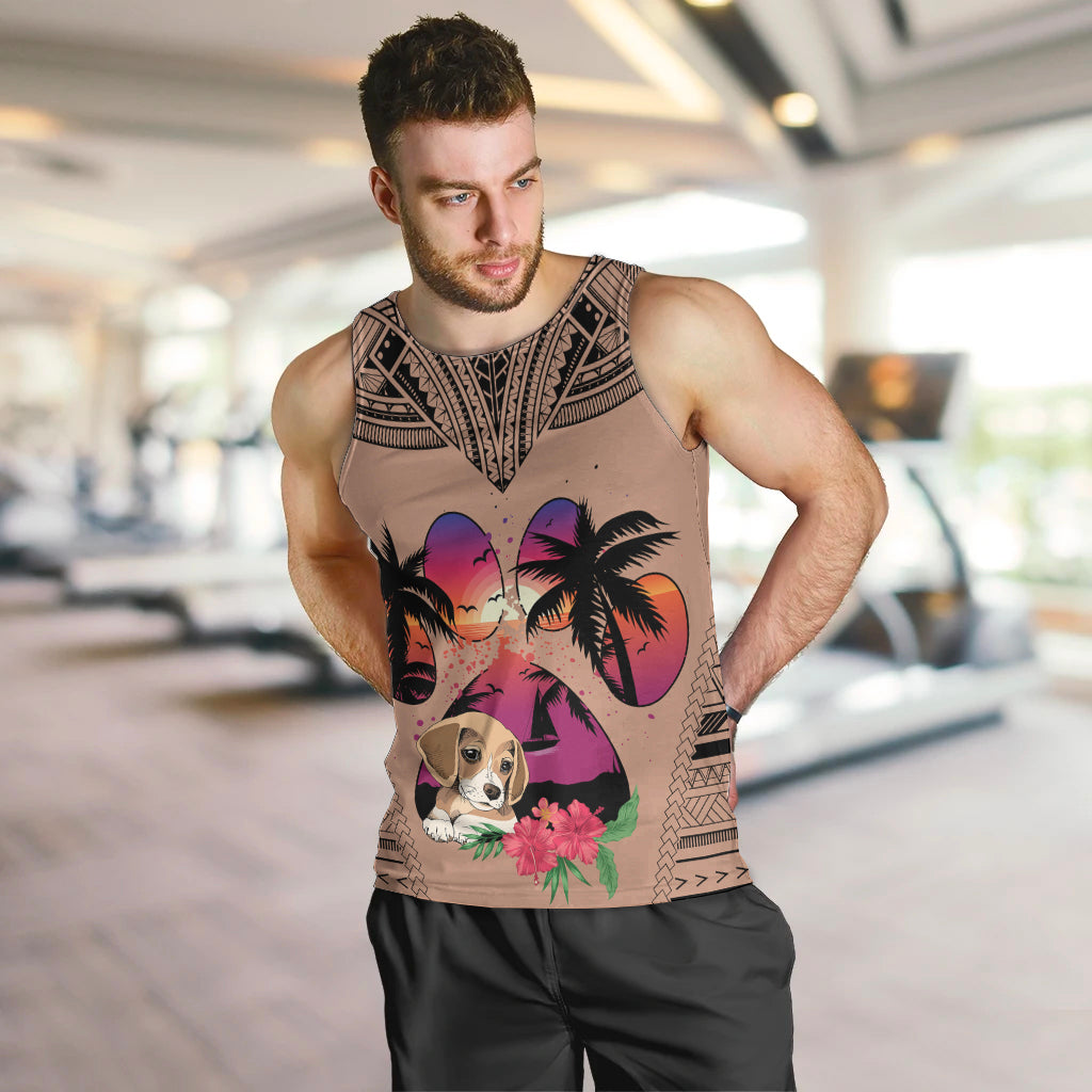 polynesian-men-tank-top-dog-lover-with-beagle-sunset-at-the-beach-brown-ver