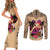 Polynesian Couples Matching Short Sleeve Bodycon Dress and Long Sleeve Button Shirts Dog Lover With Border Collie - Sunset At The Beach LT7 - Wonder Print Shop