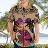 Polynesian Hawaiian Shirt Dog Lover With Border Collie - Sunset At The Beach - Wonder Print Shop