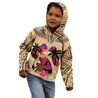Polynesian Kid Hoodie Dog Lover With Border Collie - Sunset At The Beach - Wonder Print Shop