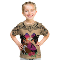 Polynesian Kid T Shirt Dog Lover With Border Collie - Sunset At The Beach - Wonder Print Shop