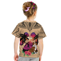 Polynesian Kid T Shirt Dog Lover With Border Collie - Sunset At The Beach - Wonder Print Shop
