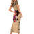 Polynesian Short Sleeve Bodycon Dress Dog Lover With Border Collie - Sunset At The Beach - Wonder Print Shop