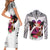 Polynesian Couples Matching Short Sleeve Bodycon Dress and Long Sleeve Button Shirts Dog Lover With Border Collie - Sunset At The Beach White Ver LT7 - Wonder Print Shop