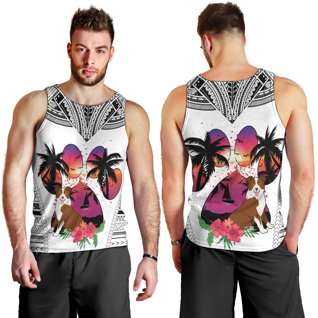 polynesian-men-tank-top-dog-lover-with-border-collie-sunset-at-the-beach-white-ver