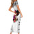 Polynesian Short Sleeve Bodycon Dress Dog Lover With Border Collie - Sunset At The Beach White Ver - Wonder Print Shop