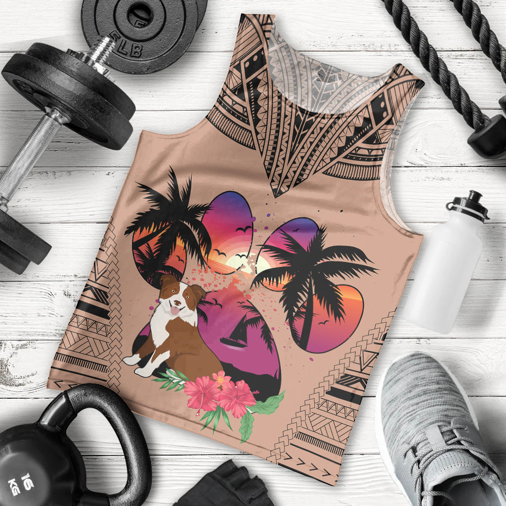 polynesian-men-tank-top-dog-lover-with-border-collie-sunset-at-the-beach-brown-ver
