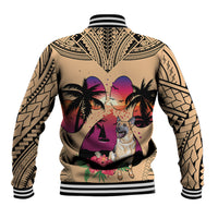 Polynesian Baseball Jacket Dog Lover With German Shepherd - Sunset At The Beach LT7 - Wonder Print Shop