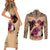 Polynesian Couples Matching Short Sleeve Bodycon Dress and Long Sleeve Button Shirts Dog Lover With German Shepherd - Sunset At The Beach LT7 - Wonder Print Shop