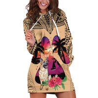Polynesian Hoodie Dress Dog Lover With German Shepherd - Sunset At The Beach - Wonder Print Shop