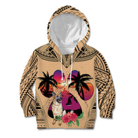 Polynesian Kid Hoodie Dog Lover With German Shepherd - Sunset At The Beach - Wonder Print Shop