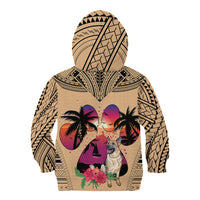 Polynesian Kid Hoodie Dog Lover With German Shepherd - Sunset At The Beach - Wonder Print Shop