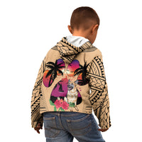 Polynesian Kid Hoodie Dog Lover With German Shepherd - Sunset At The Beach - Wonder Print Shop