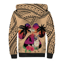 Polynesian Sherpa Hoodie Dog Lover With German Shepherd - Sunset At The Beach - Wonder Print Shop