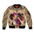 Polynesian Sleeve Zip Bomber Jacket Dog Lover With German Shepherd - Sunset At The Beach - Wonder Print Shop