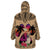 Polynesian Wearable Blanket Hoodie Dog Lover With German Shepherd - Sunset At The Beach - Wonder Print Shop