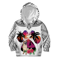 Polynesian Kid Hoodie Dog Lover With German Shepherd - Sunset At The Beach White Ver - Wonder Print Shop