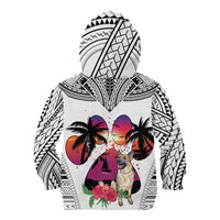 Polynesian Kid Hoodie Dog Lover With German Shepherd - Sunset At The Beach White Ver - Wonder Print Shop