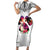 Polynesian Short Sleeve Bodycon Dress Dog Lover With German Shepherd - Sunset At The Beach White Ver - Wonder Print Shop