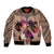 Polynesian Bomber Jacket Dog Lover With German Shepherd - Sunset At The Beach Brown Ver LT7 - Wonder Print Shop