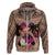 Polynesian Hoodie Dog Lover With German Shepherd - Sunset At The Beach Brown Ver - Wonder Print Shop