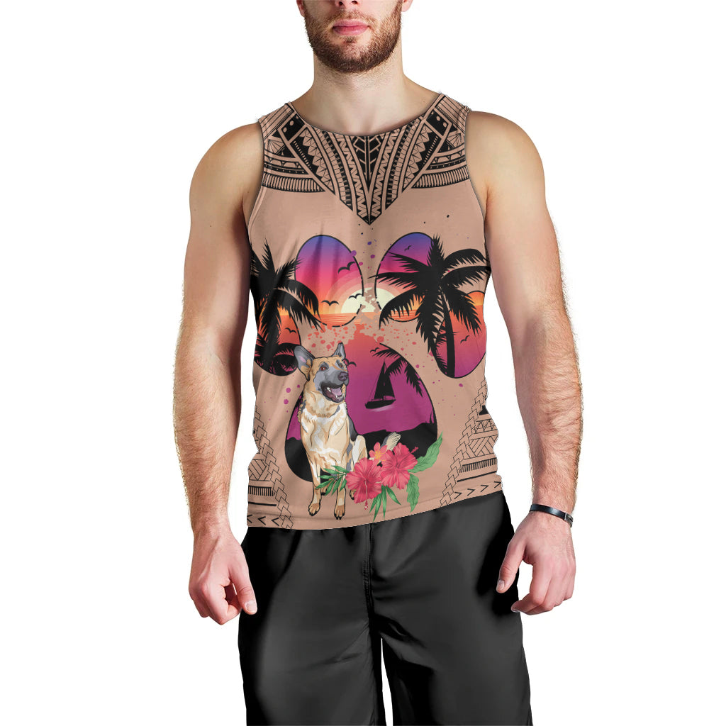 polynesian-men-tank-top-dog-lover-with-german-shepherd-sunset-at-the-beach-brown-ver