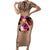 Polynesian Short Sleeve Bodycon Dress Dog Lover With German Shepherd - Sunset At The Beach Brown Ver - Wonder Print Shop