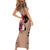 Polynesian Short Sleeve Bodycon Dress Dog Lover With German Shepherd - Sunset At The Beach Brown Ver - Wonder Print Shop