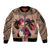 Polynesian Sleeve Zip Bomber Jacket Dog Lover With German Shepherd - Sunset At The Beach Brown Ver - Wonder Print Shop