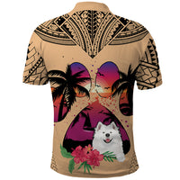 Polynesian Polo Shirt Dog Lover With Samoyed - Sunset At The Beach - Wonder Print Shop