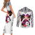 Polynesian Couples Matching Short Sleeve Bodycon Dress and Long Sleeve Button Shirts Dog Lover With Samoyed - Sunset At The Beach White Ver LT7 - Wonder Print Shop