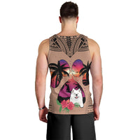polynesian-men-tank-top-dog-lover-with-samoyed-sunset-at-the-beach-brown-ver