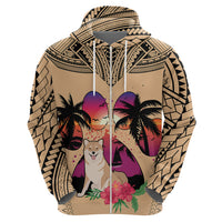 Polynesian Hoodie Dog Lover With Shiba Inu - Sunset At The Beach - Wonder Print Shop