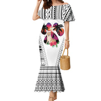 Polynesian Mermaid Dress Dog Lover With Shiba Inu - Sunset At The Beach White Ver - Wonder Print Shop