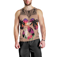polynesian-men-tank-top-dog-lover-with-shiba-inu-sunset-at-the-beach-brown-ver