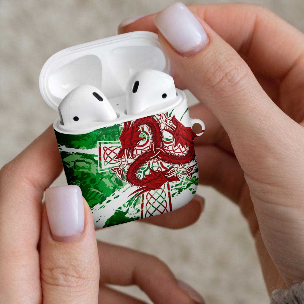 Wales Cymru Am Byth AirPods Case Celtic Dragon Triskelion - Wonder Print Shop