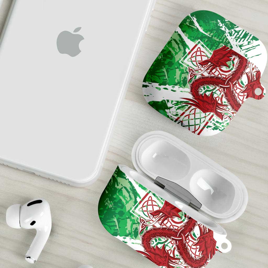 Wales Cymru Am Byth AirPods Case Celtic Dragon Triskelion - Wonder Print Shop