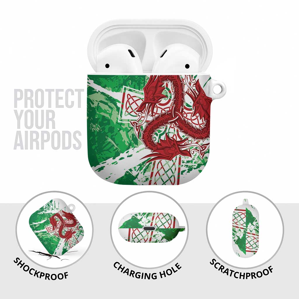 Wales Cymru Am Byth AirPods Case Celtic Dragon Triskelion - Wonder Print Shop