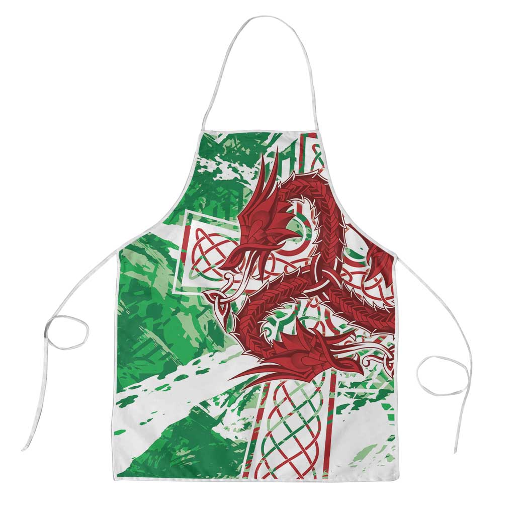 Wales Cymru Am Byth Apron Celtic Dragon Triskelion - Wonder Print Shop