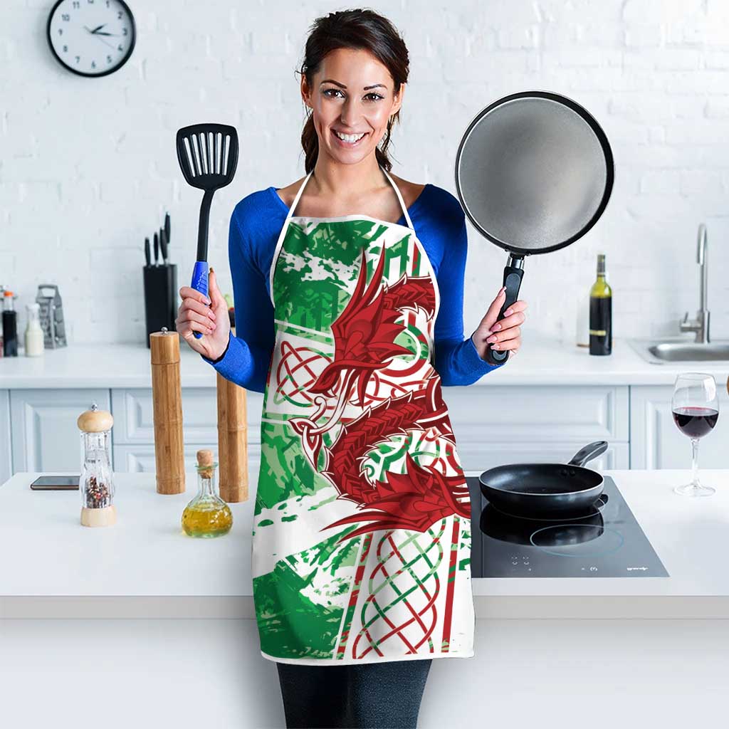 Wales Cymru Am Byth Apron Celtic Dragon Triskelion - Wonder Print Shop