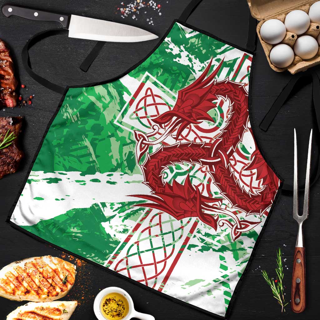 Wales Cymru Am Byth Apron Celtic Dragon Triskelion - Wonder Print Shop