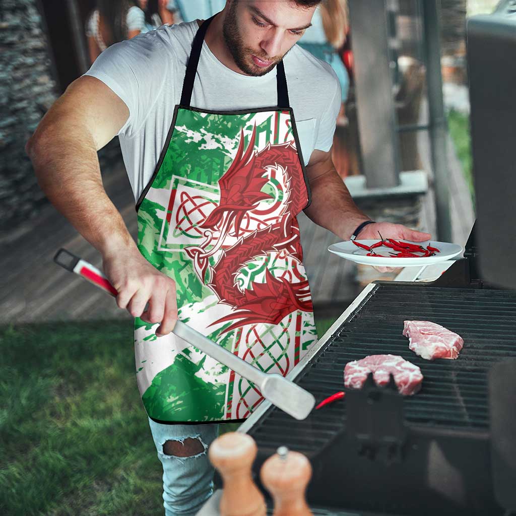 Wales Cymru Am Byth Apron Celtic Dragon Triskelion - Wonder Print Shop