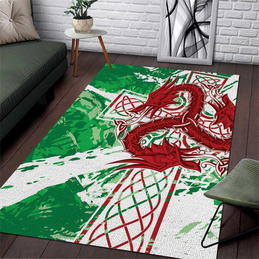 Wales Cymru Am Byth Area Rug Celtic Dragon Triskelion - Wonder Print Shop