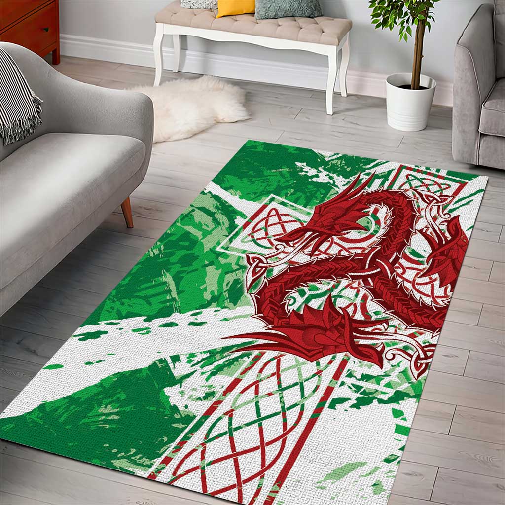 Wales Cymru Am Byth Area Rug Celtic Dragon Triskelion - Wonder Print Shop