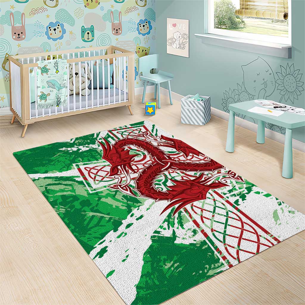 Wales Cymru Am Byth Area Rug Celtic Dragon Triskelion - Wonder Print Shop