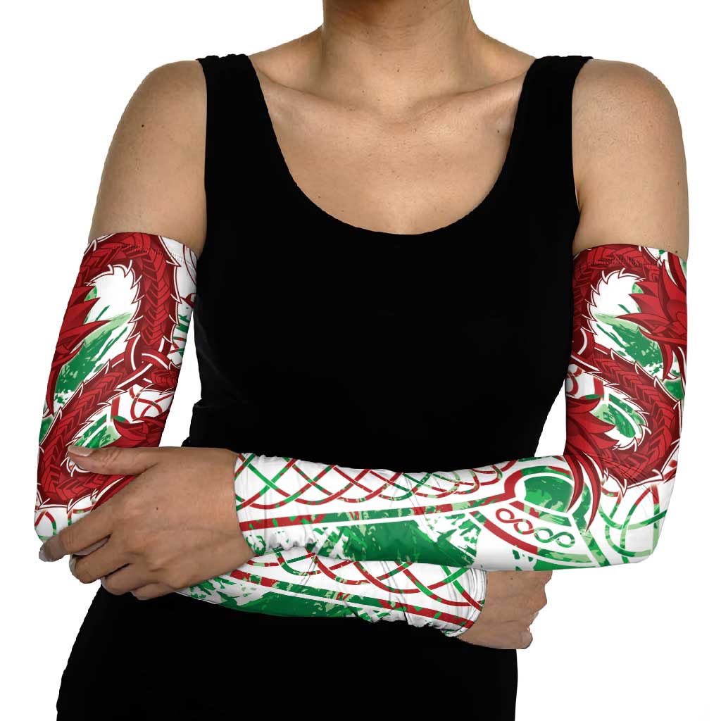 Wales Cymru Am Byth Arm Sleeves Celtic Dragon Triskelion - Wonder Print Shop